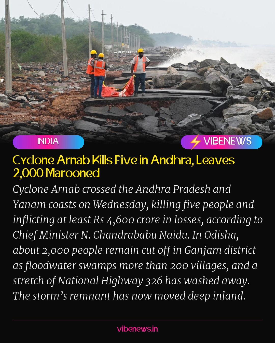 Cyclone Arnab Kills Five in Andhra, Leaves 2,000 Marooned