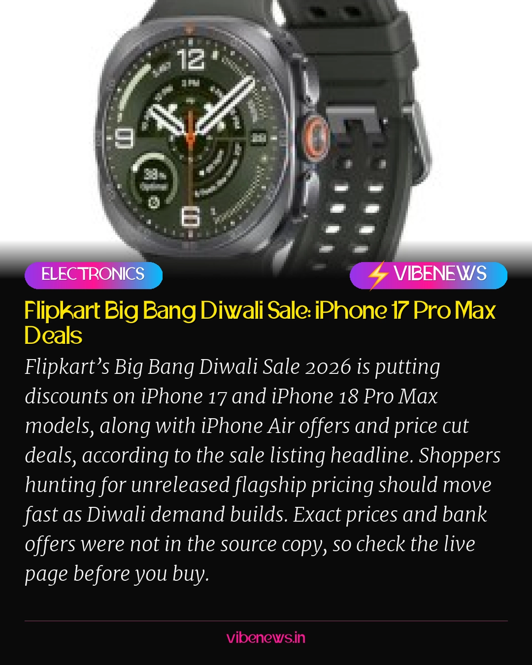 Flipkart Big Bang Diwali Sale: iPhone 17 Pro Max Deals