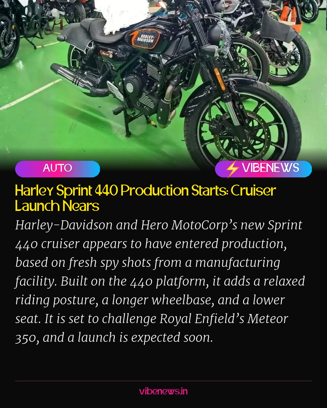 Harley Sprint 440 Production Starts: Cruiser Launch Nears