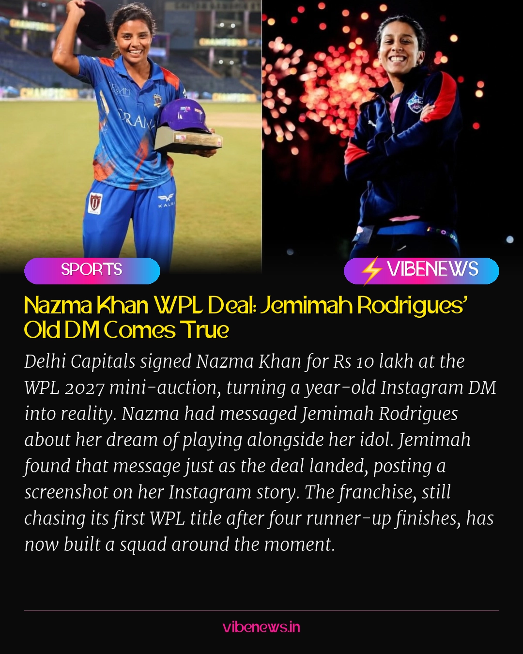 Nazma Khan WPL Deal: Jemimah Rodrigues’ Old DM Comes True