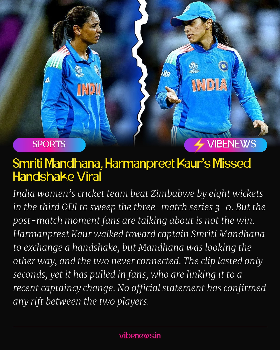 Smriti Mandhana, Harmanpreet Kaur’s Missed Handshake Viral