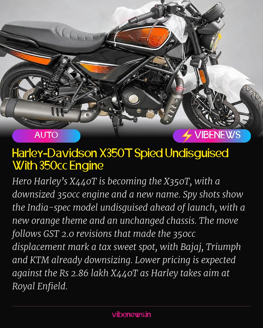 Harley-Davidson X350T Spied Undisguised With 350cc Engine
