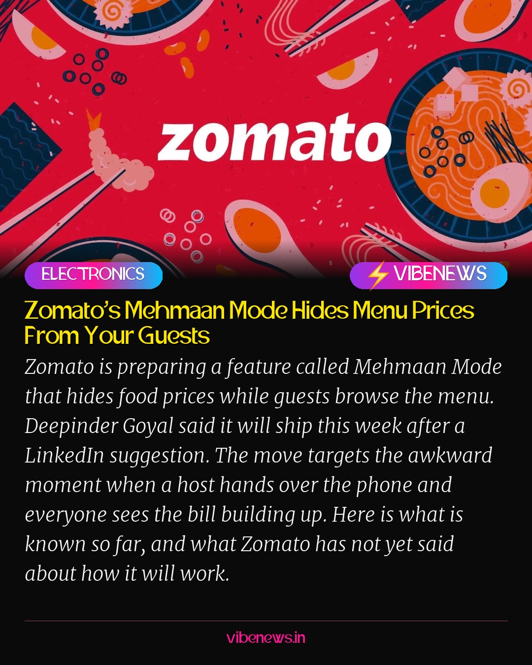 Zomato’s Mehmaan Mode Hides Menu Prices From Your Guests