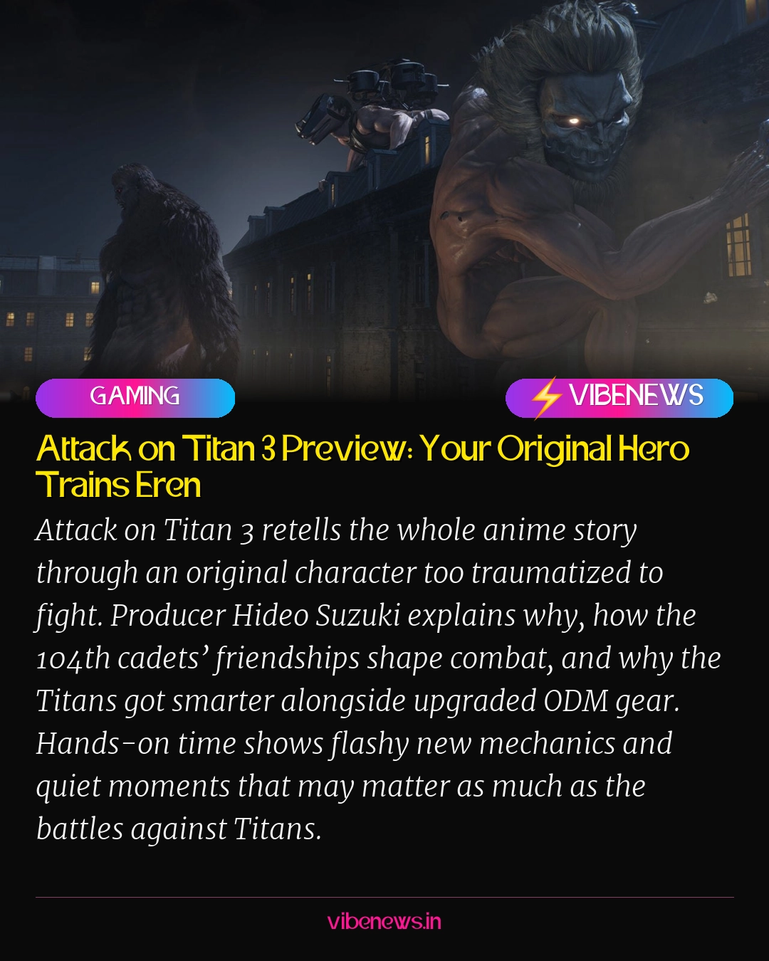 Attack on Titan 3 Preview: Your Original Hero Trains Eren