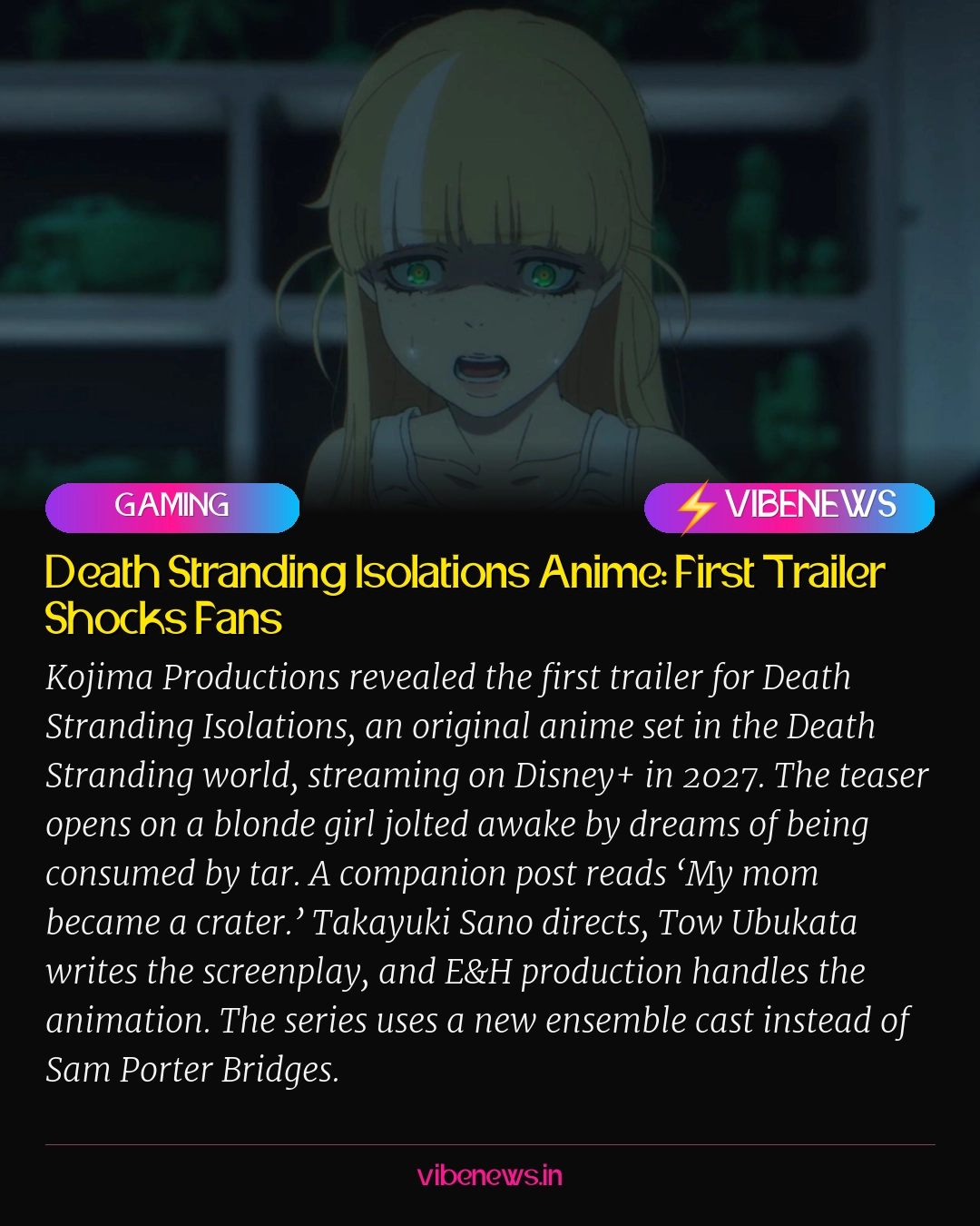 Death Stranding Isolations Anime: First Trailer Shocks Fans