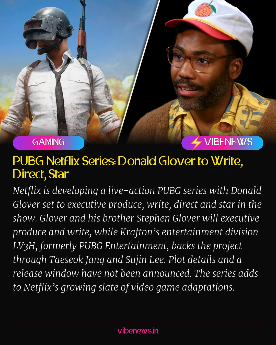 PUBG Netflix Series: Donald Glover to Write, Direct, Star