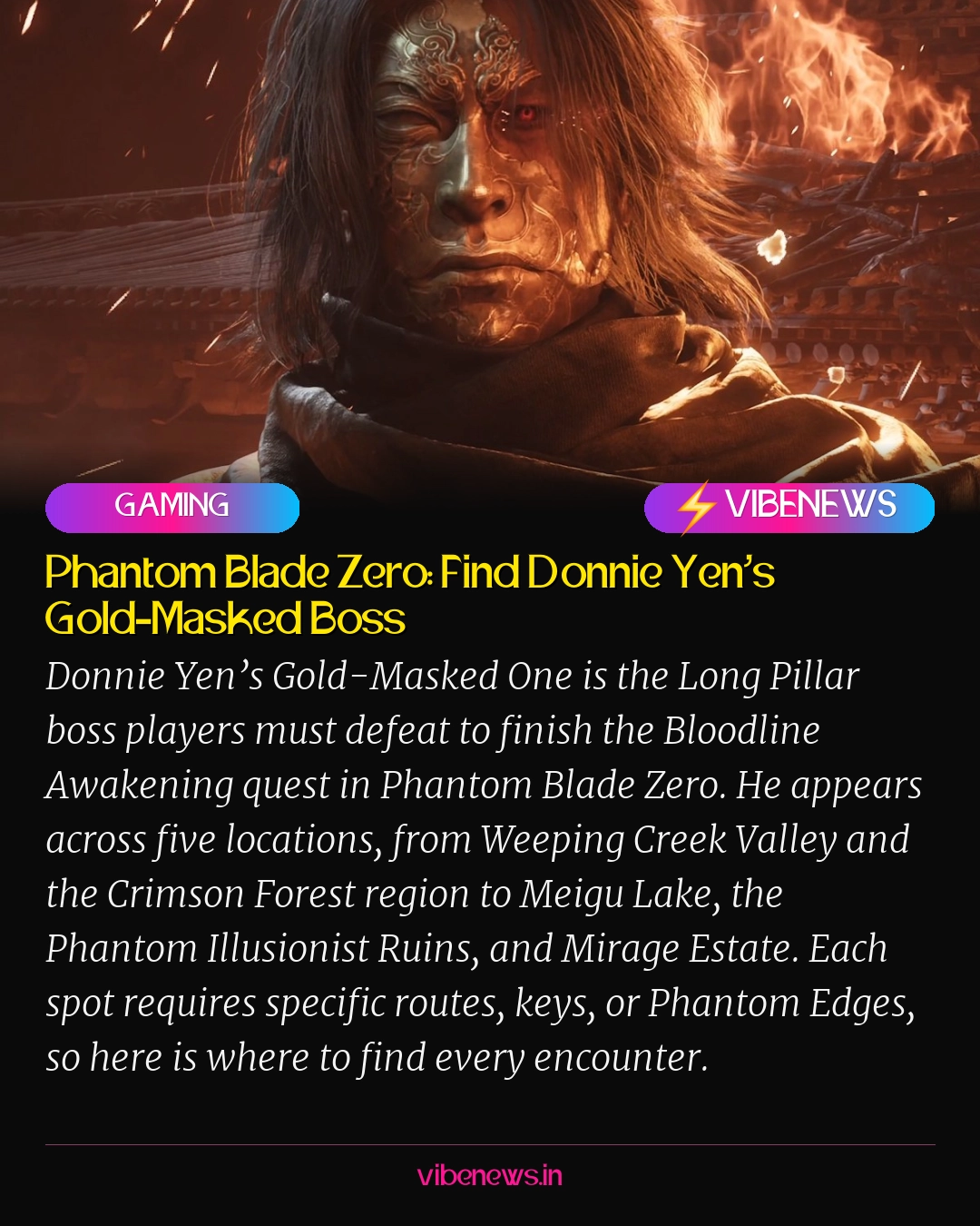 Phantom Blade Zero: Find Donnie Yen’s Gold-Masked Boss