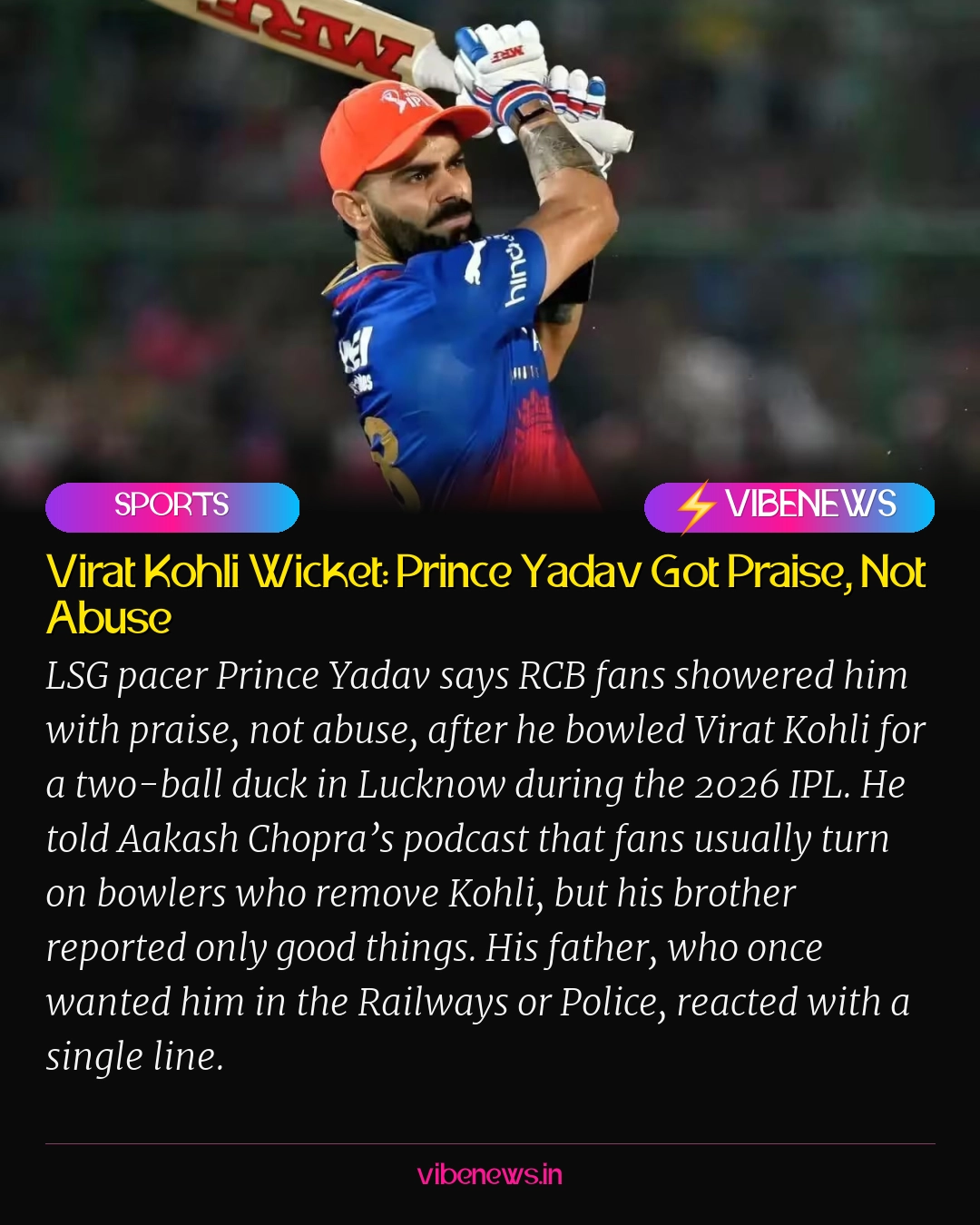 Virat Kohli Wicket: Prince Yadav Got Praise, Not Abuse