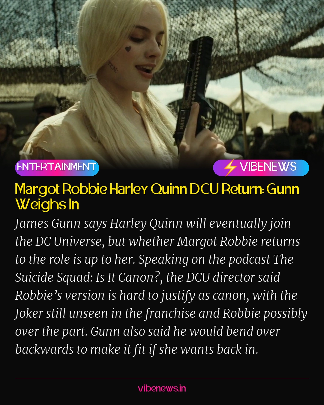 Margot Robbie Harley Quinn DCU Return: Gunn Weighs In