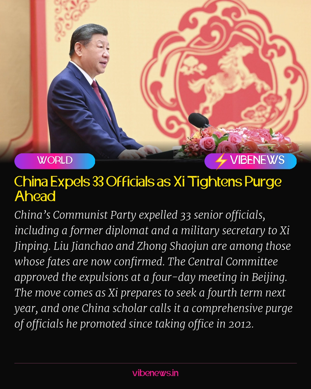 China Expels 33 Officials as Xi Tightens Purge Ahead