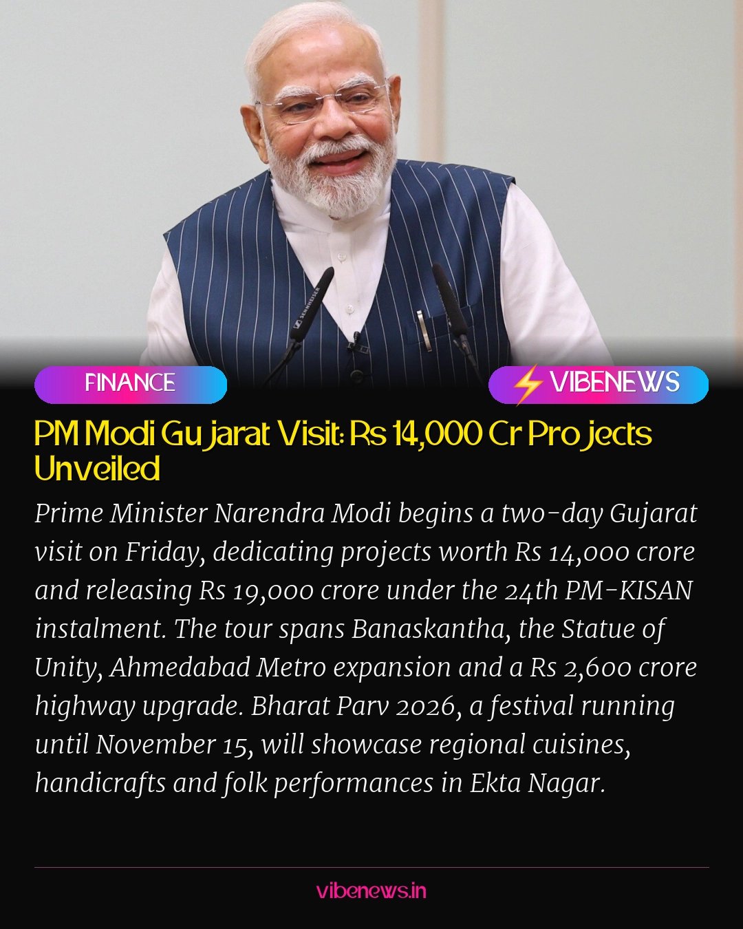 PM Modi Gujarat Visit: Rs 14,000 Cr Projects Unveiled