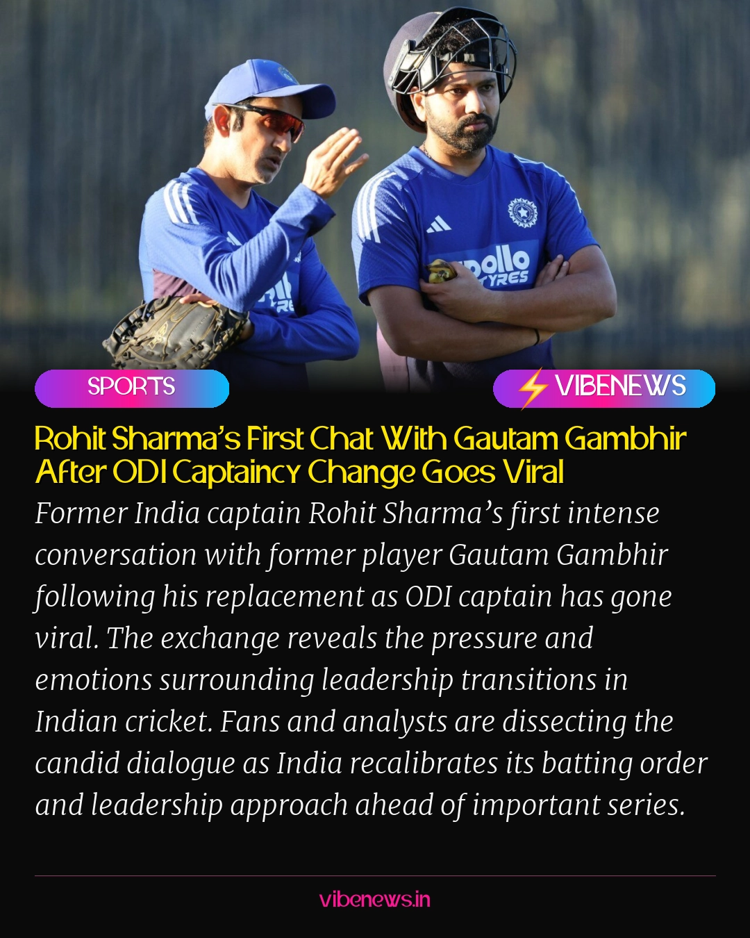 Rohit Sharma’s First Chat With Gautam Gambhir After ODI Captaincy Change Goes Viral